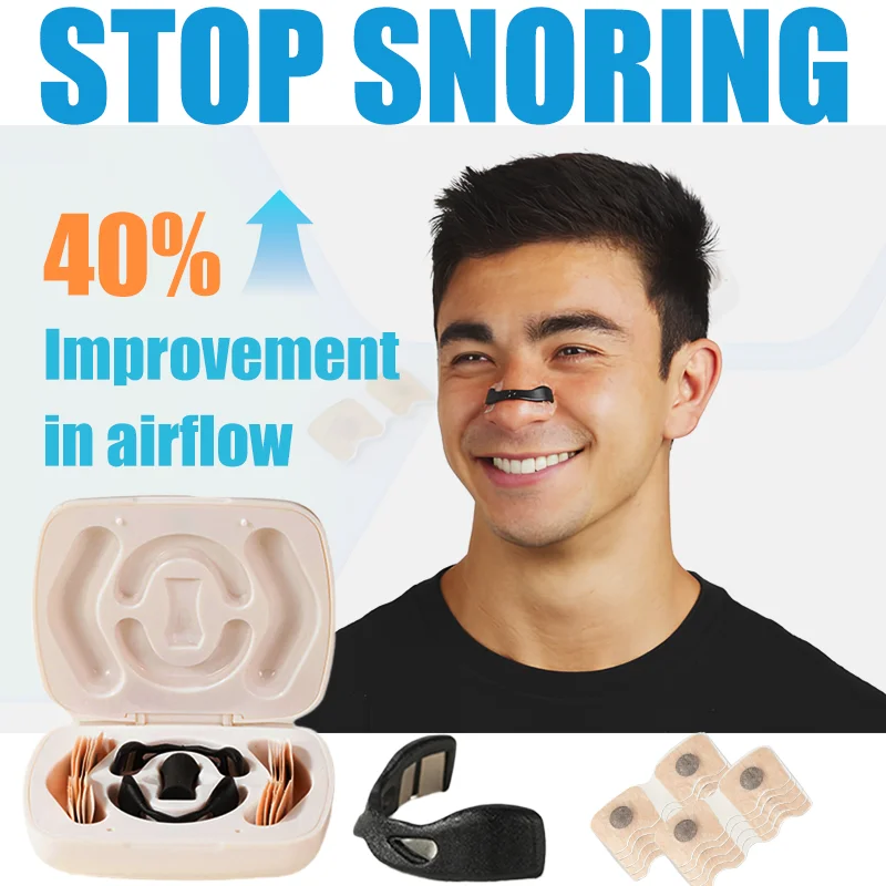 코골이 방지 코 클립 비강 호흡 확장기 스타터 키트 자기 코 스트립 증가 스포츠 공기 흡입 수면 개선