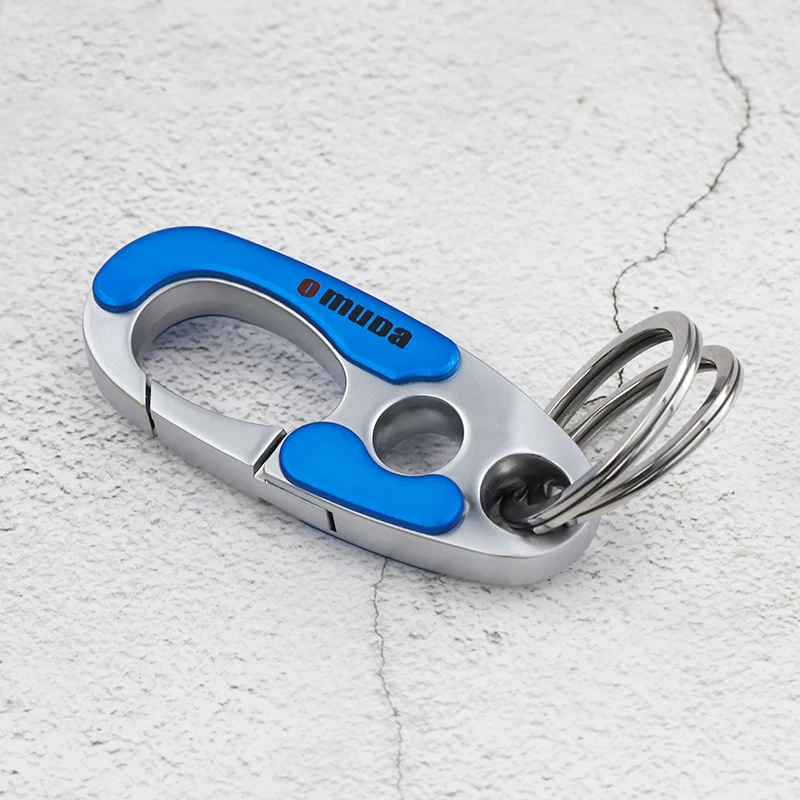 Neue Auto Business Keychain Schlüssel Ringe Edelstahl Schnalle Outdoor Karabiner Klettern Werkzeuge Doppel Ring Auto Schlüsselbund Schlüsselbund