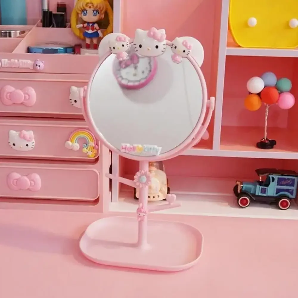Anime Led Licht Spiegel Sanrio Kawaii Hallo Kitty USB Intelligente Kt Make-Up Füllen Licht Spiegel Mädchen Desktop Schlafsaal Geschenk Nette