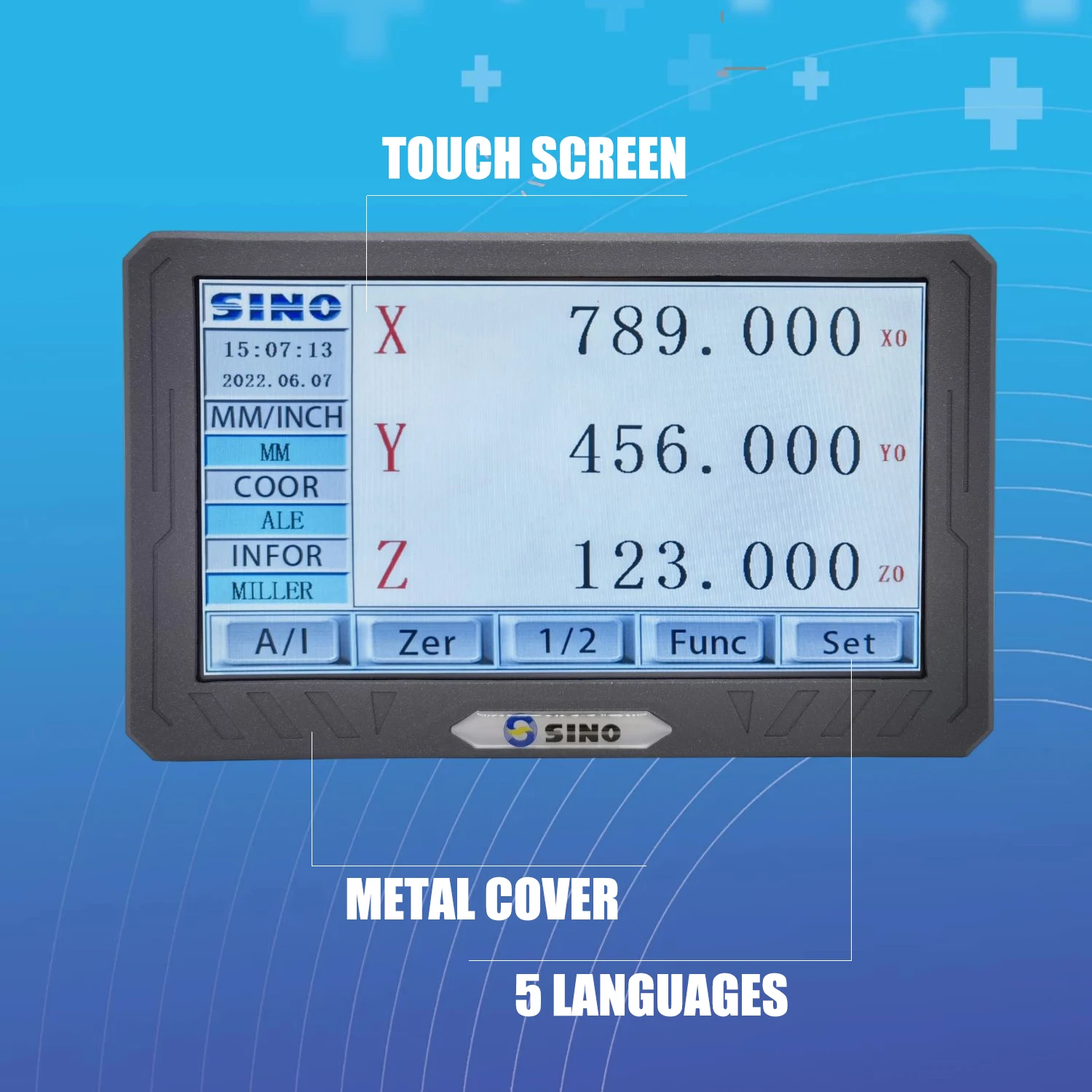 Imagem -02 - Sino Tablete de Leitura Digital para Tornos com Eixos Lcd Kit e Codificadores de Escala Linear para 32 Peças