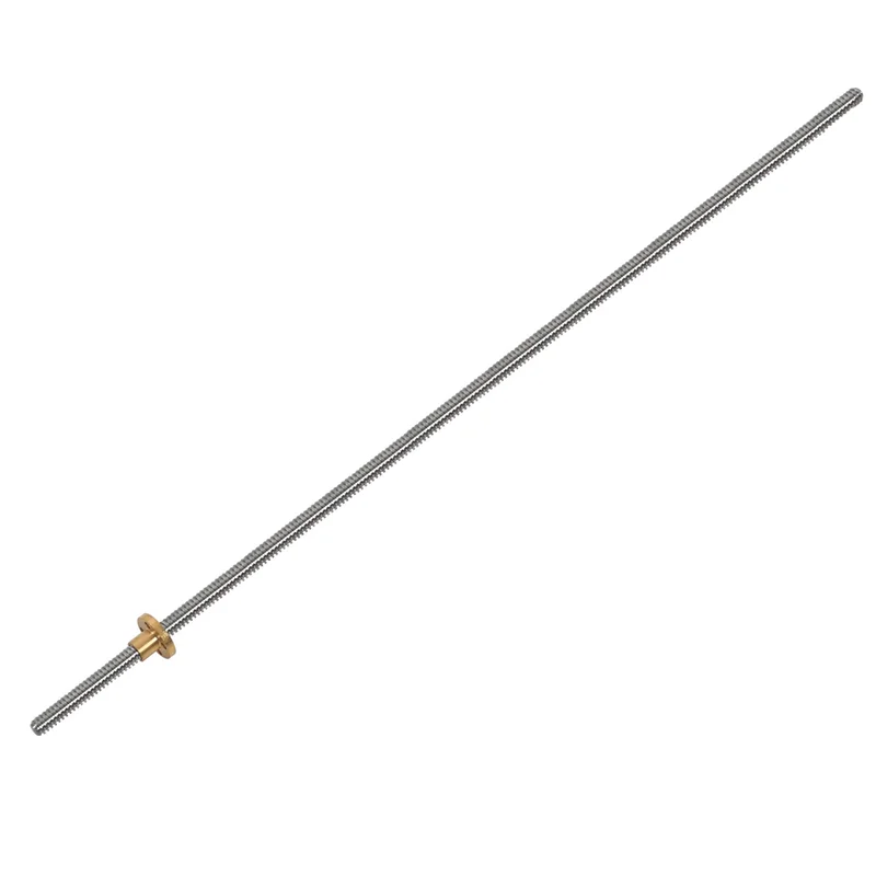 ABVJ-3Pcs 500Mm T8 Lead Screw And Brass Nut (Acme Thread, 2Mm Pitch, 4 Starts, 8Mm Lead) For 3D Printer Z Axis