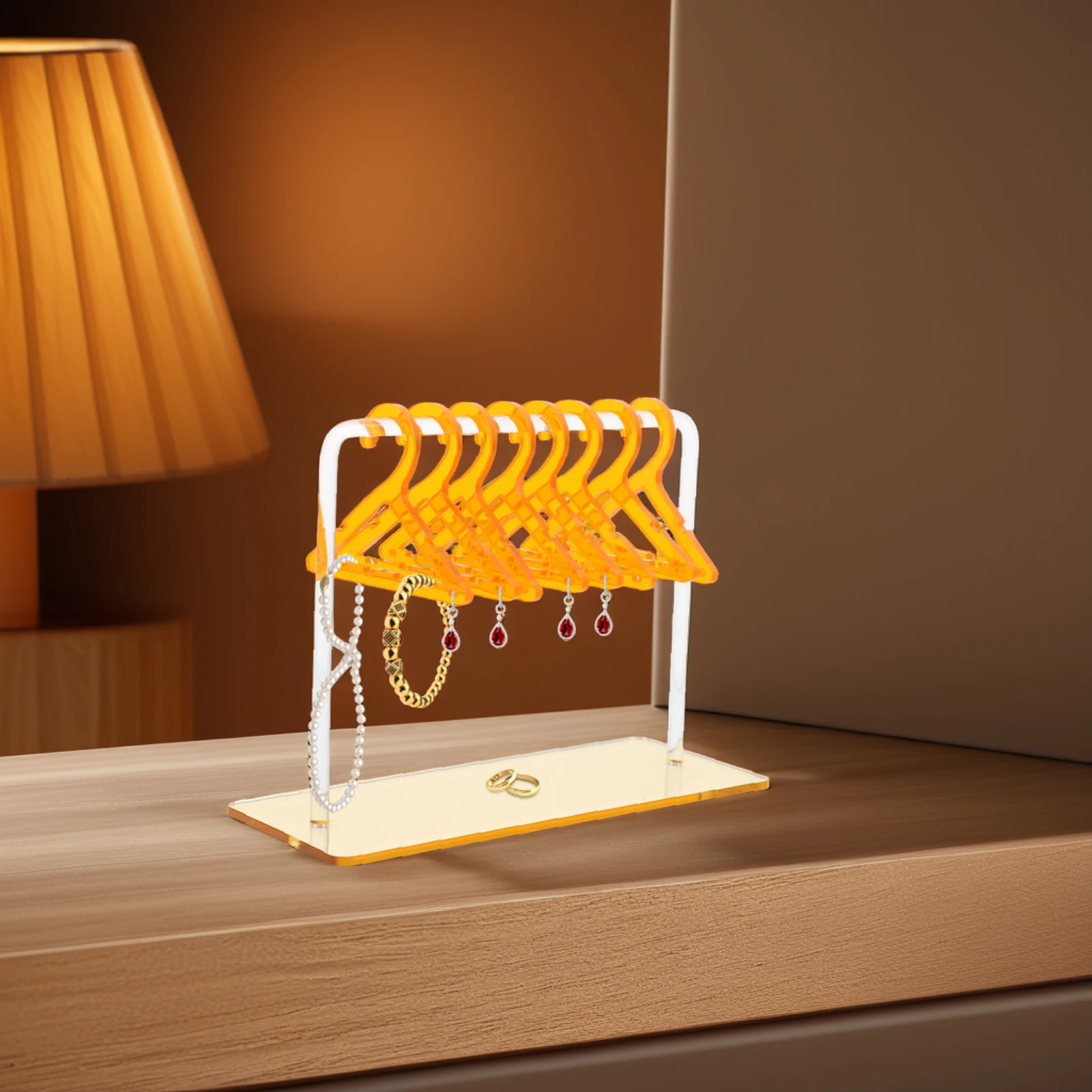 

Bracelet Jewelry Display Stand Earring Holder Golden Crystal Rack Desktop Organizer Multifunctional Exhibitor Stylish Appearance