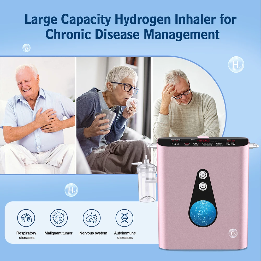 Suyzeko dispositif de thérapie d'inhalateur d'hydrogène 1200ML: Machine d'inhalation H2/O2, concentrateur d'oxygène, générateur d'eau d'hydrogène pour la santé