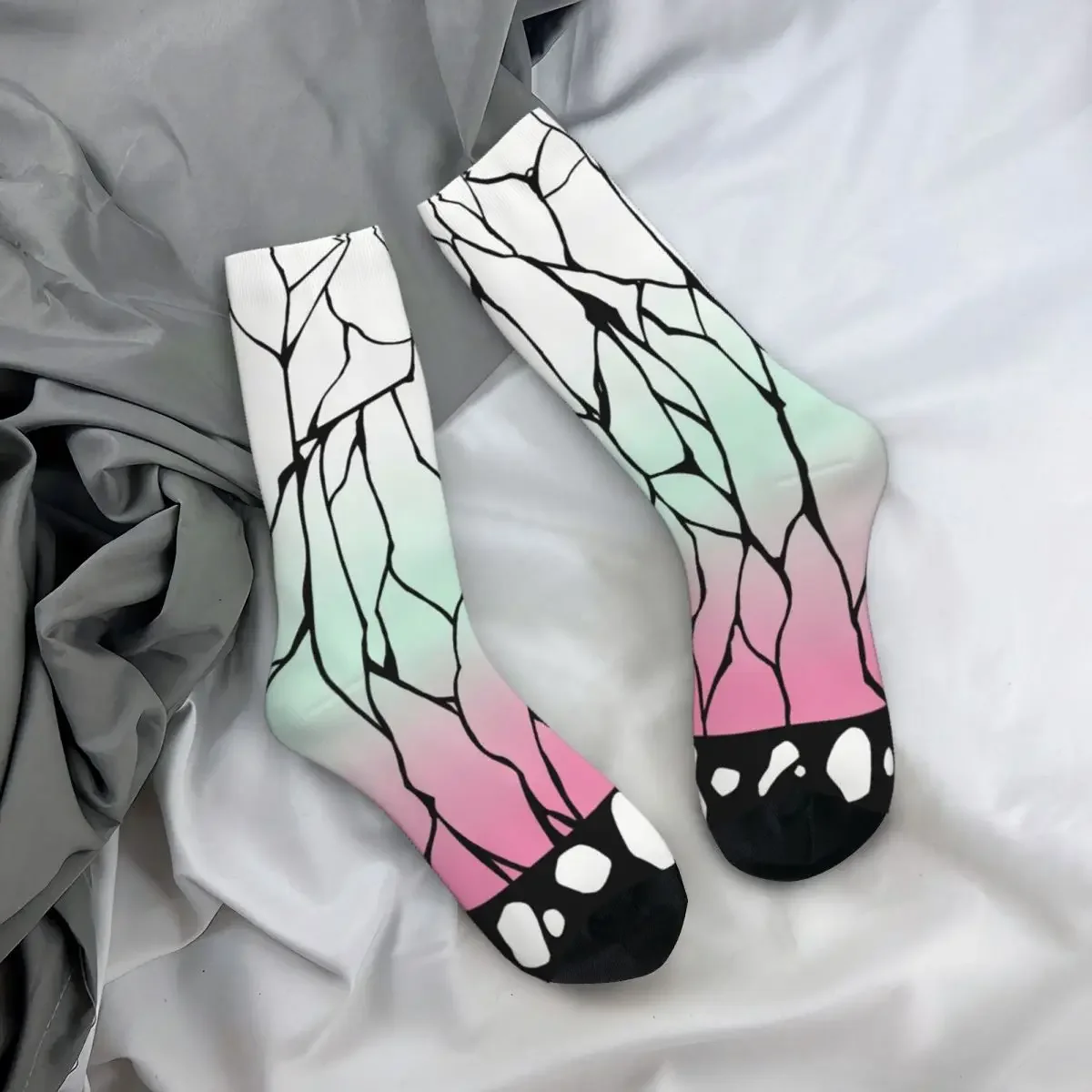 Kochou Shinobu Pattern Demon Slayer Kimetsu no Yaiba Unisex Bonnet Winter Hiking Happy Socks street style Crazy Socks