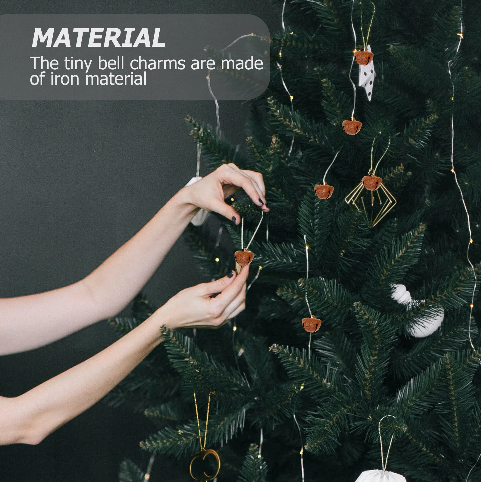 

100pcs Vintage Bell Charms Small Jingle Bells For Diy Craft Making Christmas Tree Decor Metal Bells Holiday Wedding