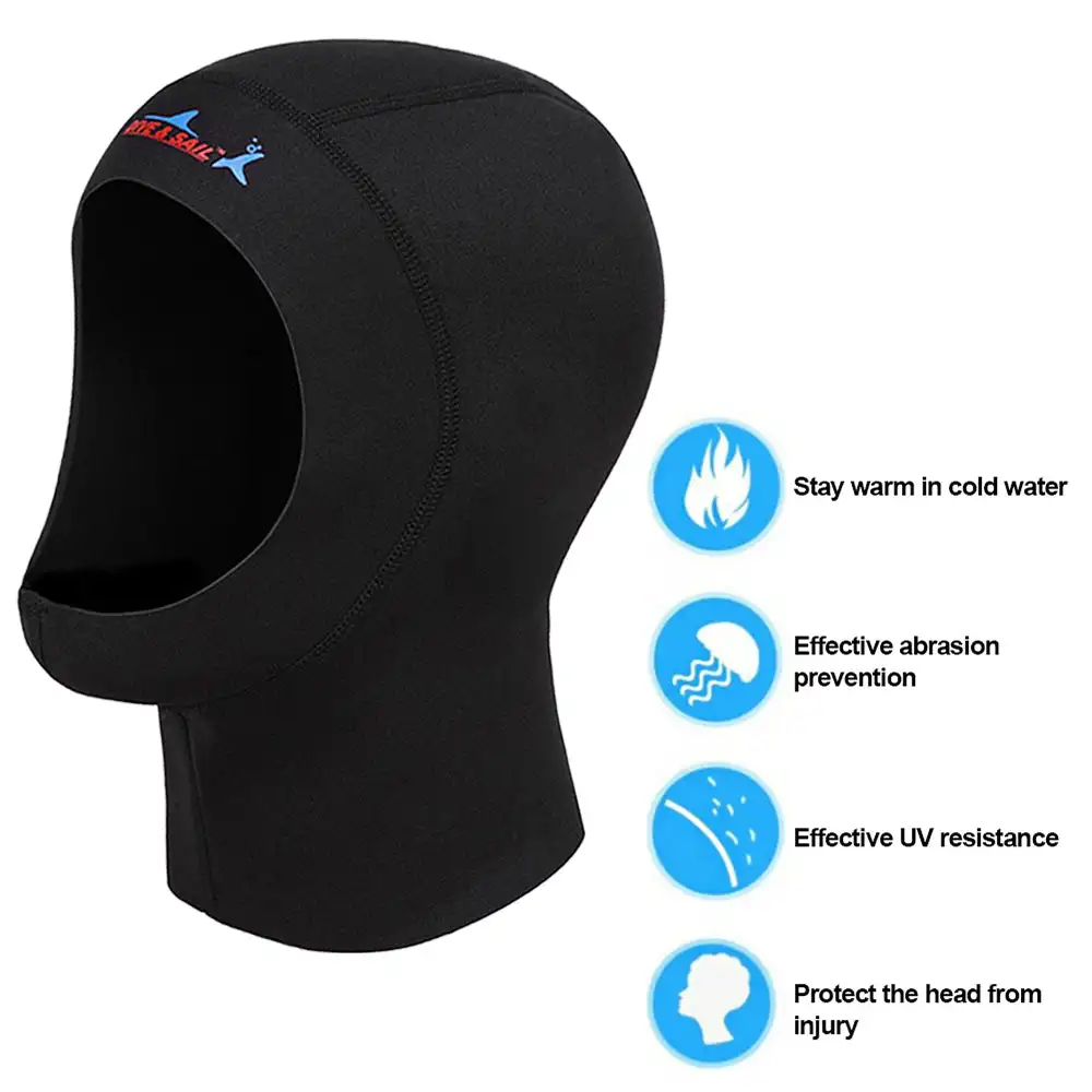 1MM Universal Neoprene Diving Cap Sun Protection Warm Scratch-Proof Diving Headgear Suitable For Surfing Winter Swimming