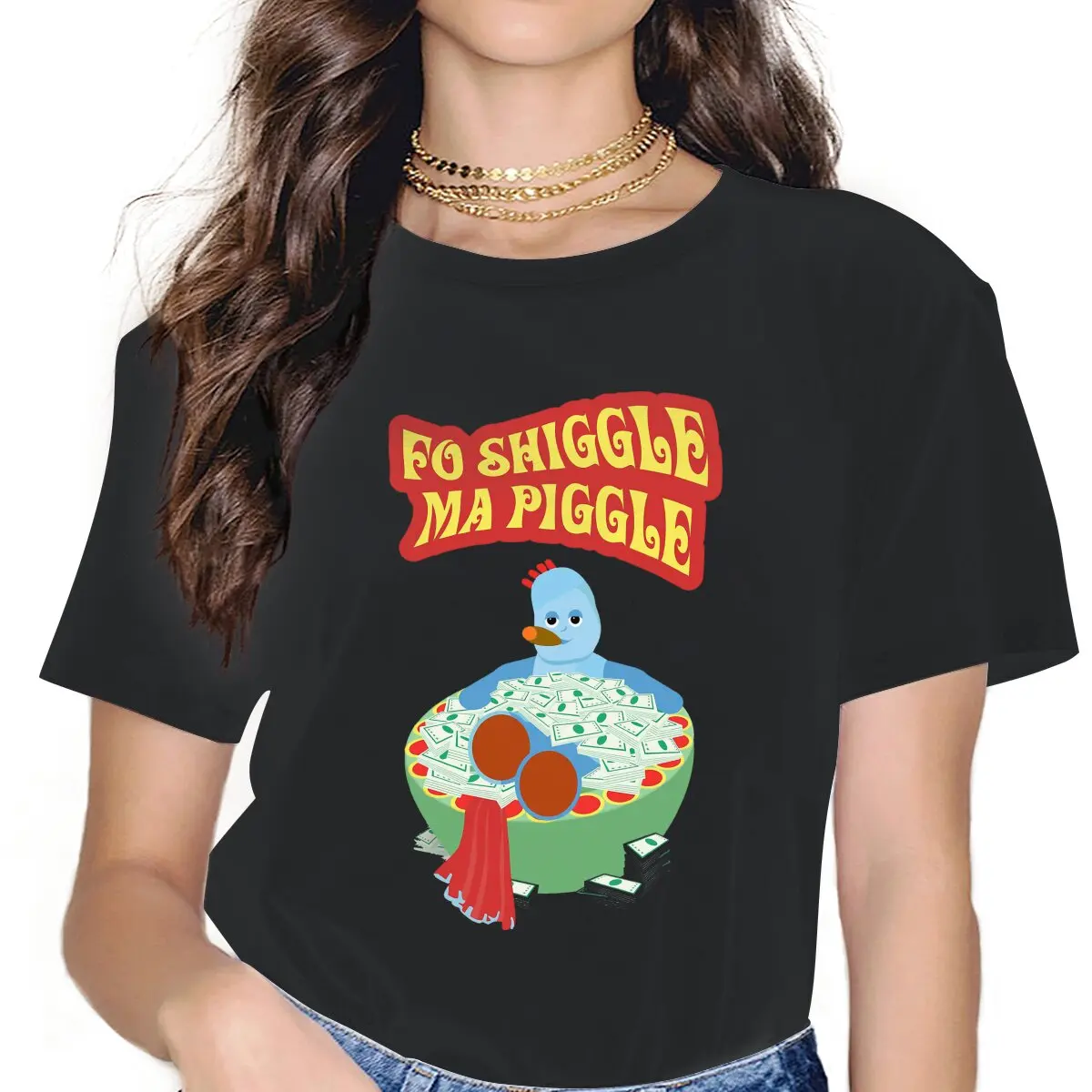 Fo Shiggle Ma Piggle Essential Feminine Clothes In the Night Garden Preschool Makka Pakka Oversized T-shirt Goth