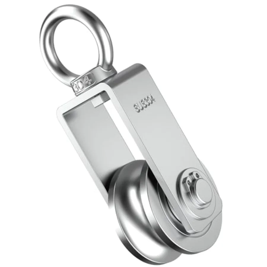 U Type Swivel Pulley Block, 304 Stainless Steel Pulleys for Wire Rope Cable Lifting, DIY Gym Equipment Part, Clothesline, Hoist