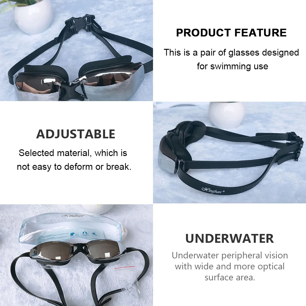 

Myopia Swimming Goggles Anti fog Waterproof Swim Glasses Big Frame Dustproof Non slip Adjustable Fit Eyes