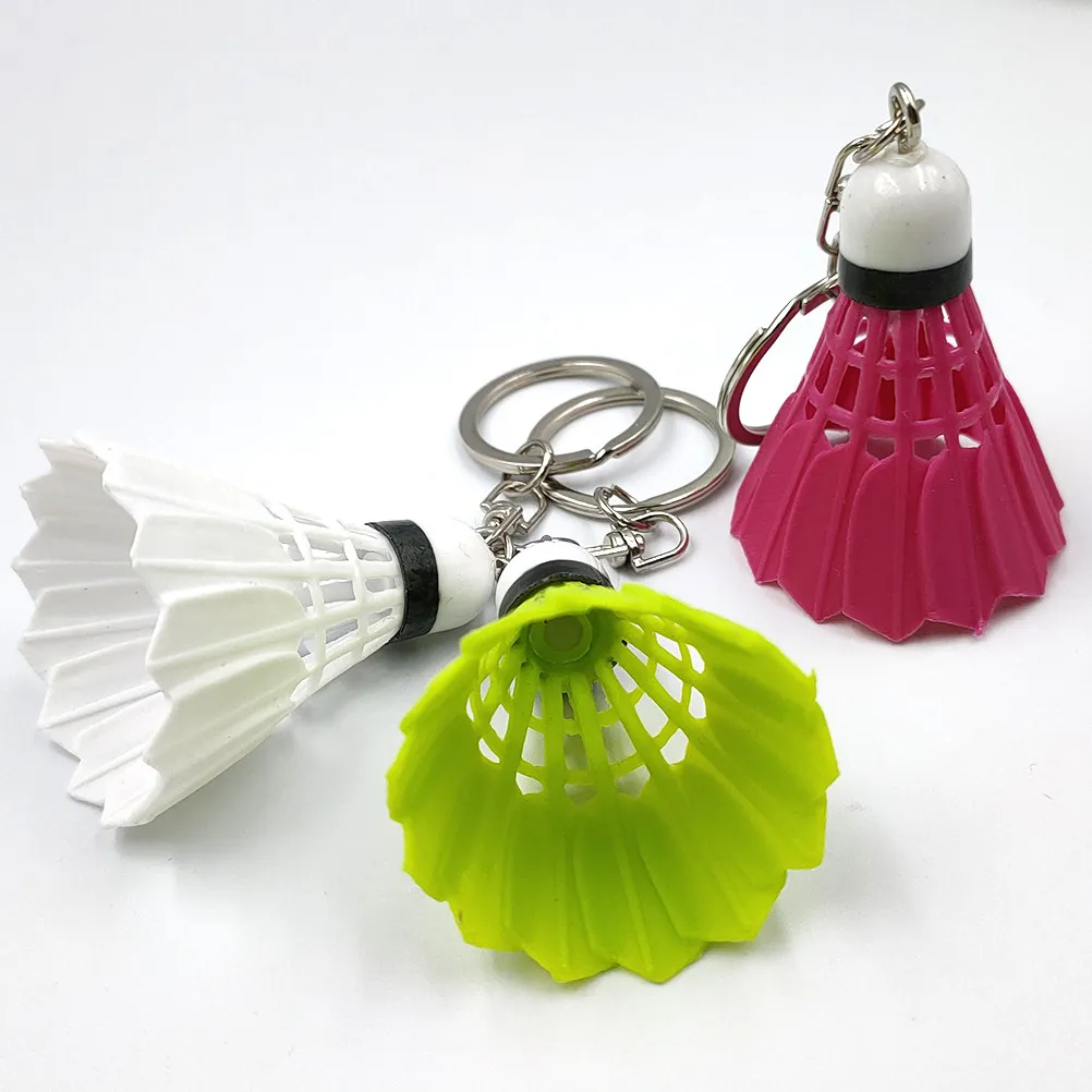 Badminton Shuttlecock Keychains 6 Pack Lightweight Sports Bag Car Hanging Pendants Gifts for Players