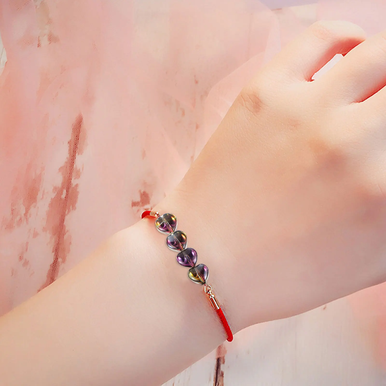 

80Pcs Gradient Heart Beads Ideal for DIY Jewelry Making Bracelets Necklaces Crystal Beads Valentine