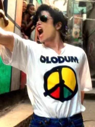 Michael Jackson Peace Love Anti-War Rock Music Loose Fit Pure Cotton Short Sleeve T-Shirt Trendy Breathable round Neck Design