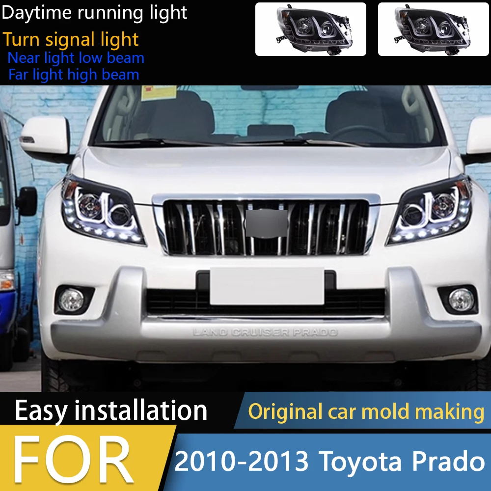 

Car Styling Head Lamp for Toyota Prado LED Headlight Projector Lens 2010-2013 Front Drl Signal Automotive Accessories