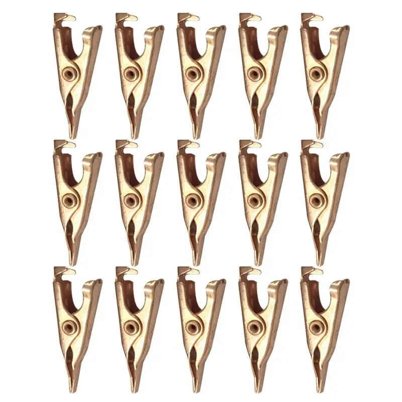 Professional 15pcs Toothless Alligator Clip Metal Crocodile Clamp with Microscopic Tip for DIY Soldering Helping Hands Device