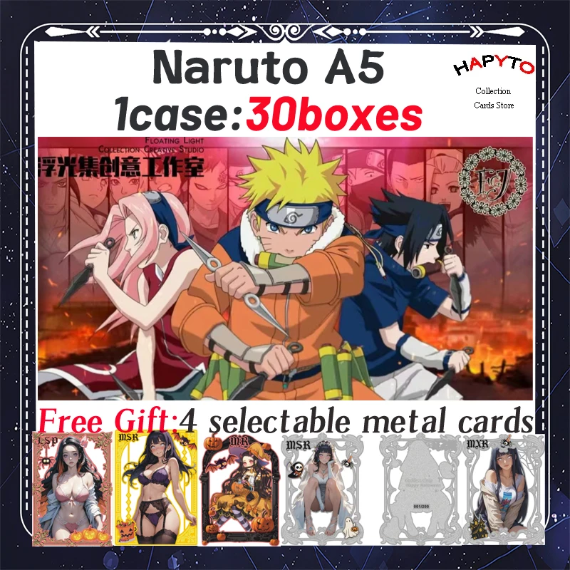 Naruto A5 Size Flash Boards Japanese Anime Konoha Bonds Collection Cards Hinata Sakura Sasuke Booster Box TCG Hobby Gift