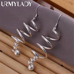 925 Sterling Silver Earrings fashion Jewelry elegant Woman Creativity spiral long earrings Trendsetter Christmas Gifts