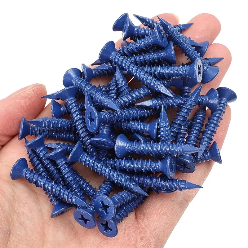 50/100pcs Flat Head Concrete Screw Anchor Phillips Heavy Duty Countersunk Masonry Screws for Masonry Brick Cement Drywall Parts
