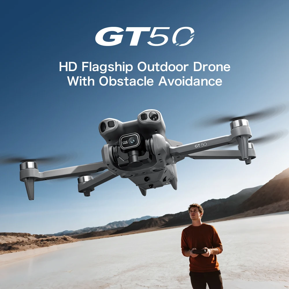 

GT50 Obstacle-Avoidance 4.3-inch Screen Aerial Photography Brushless Drone 2.4G Optical Flow Display with Dual-Lens WIFI