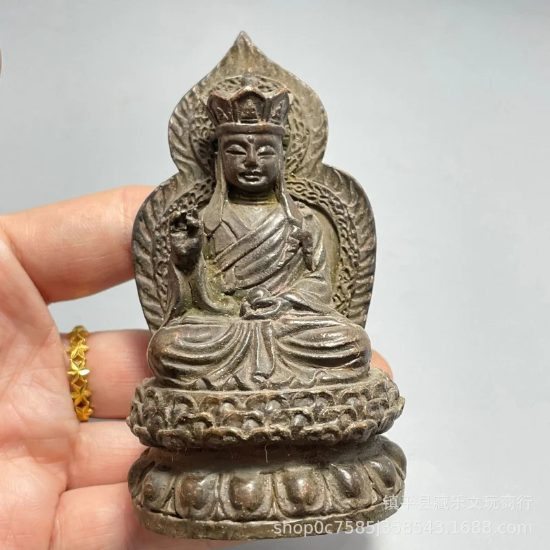Qingming Wholesale Antique Distressed Copper Alloy Small Buddha Statue Stall Supply Imitation Ol