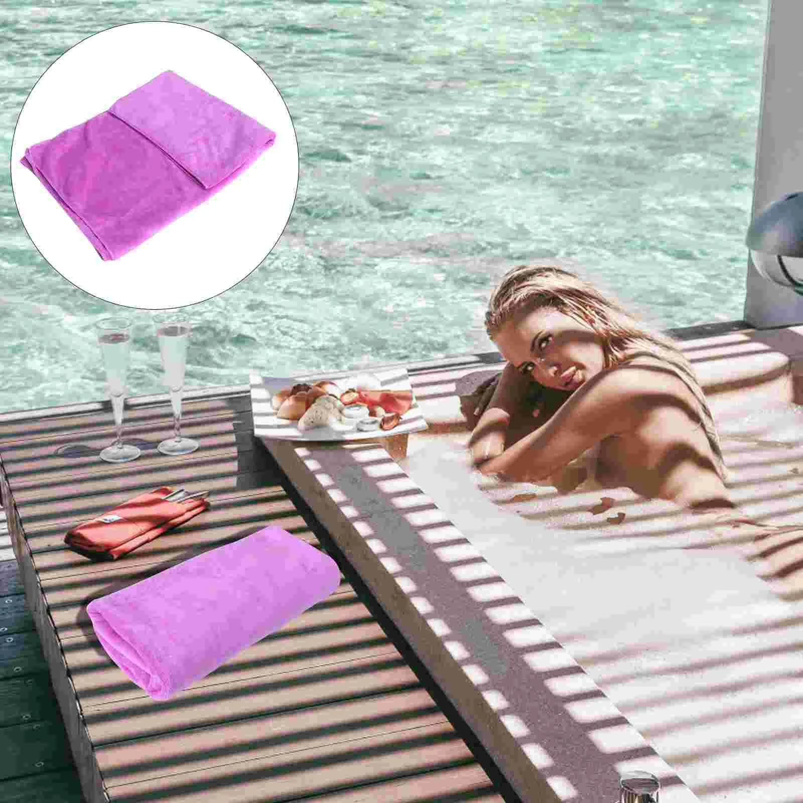 

Microfiber Towels Large Quick Dry Bath Towel for Spa Beach Swimming Camping 70x140cm (Light Purple) bath towels