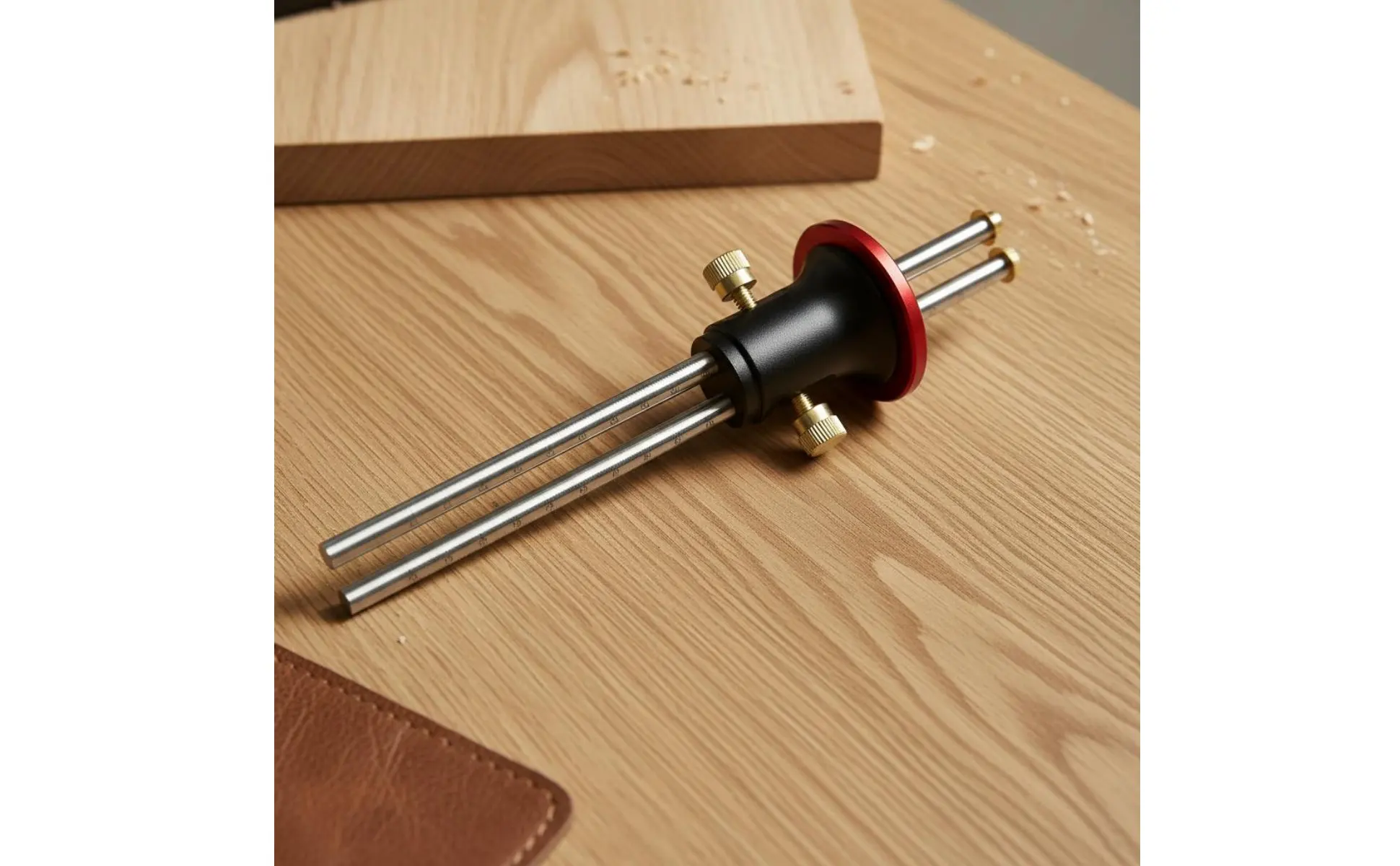 Twin Head Marking Gauge Clear Scale Carpentry Scribing Tool Parallel Line Scriber Sturdy Construction for DIY Hobbyists Twin Head Marking Gauge Clear Scale Carpentry Scribing Tool Parallel Line Scriber Sturdy Construction for DIY Hobbyists