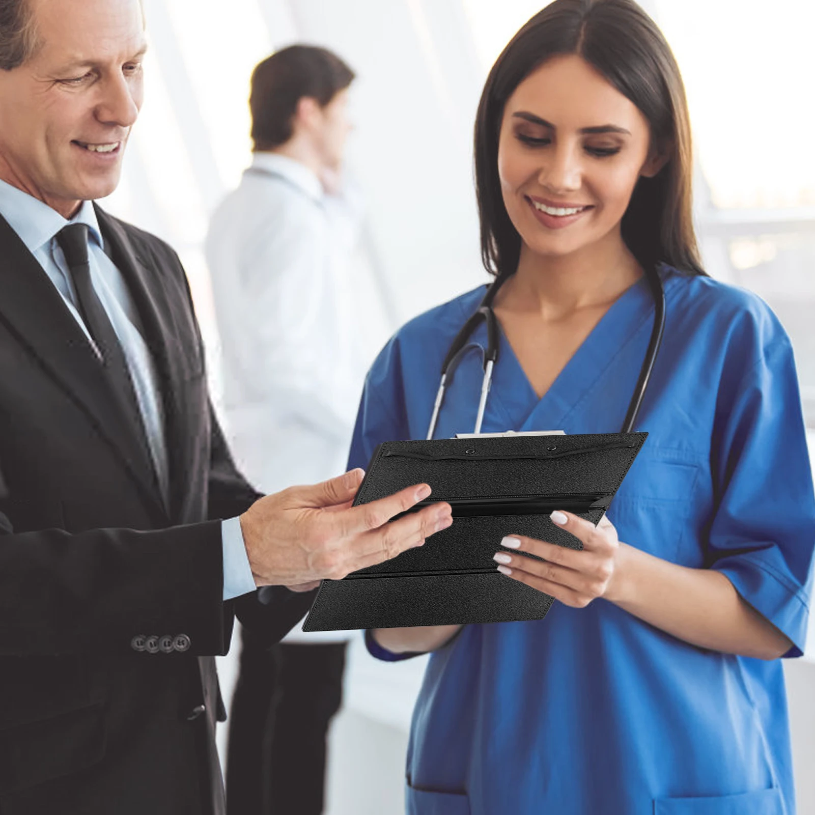 พับพยาบาลคลิปบอร์ดแบบพกพาคลิปบอร์ด24.1ซม./9.48นิ้วขนาดนักเรียนพยาบาลแพทย์ครู Site