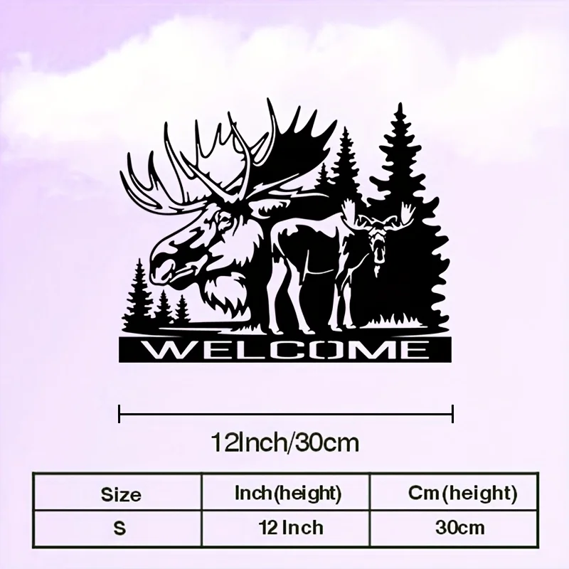 Metal Wall Art Moose Antlers Iron Rustic Hanging Realistic Wildlife Sculpture for Cabin Lodge Farmhouse Animal Gift