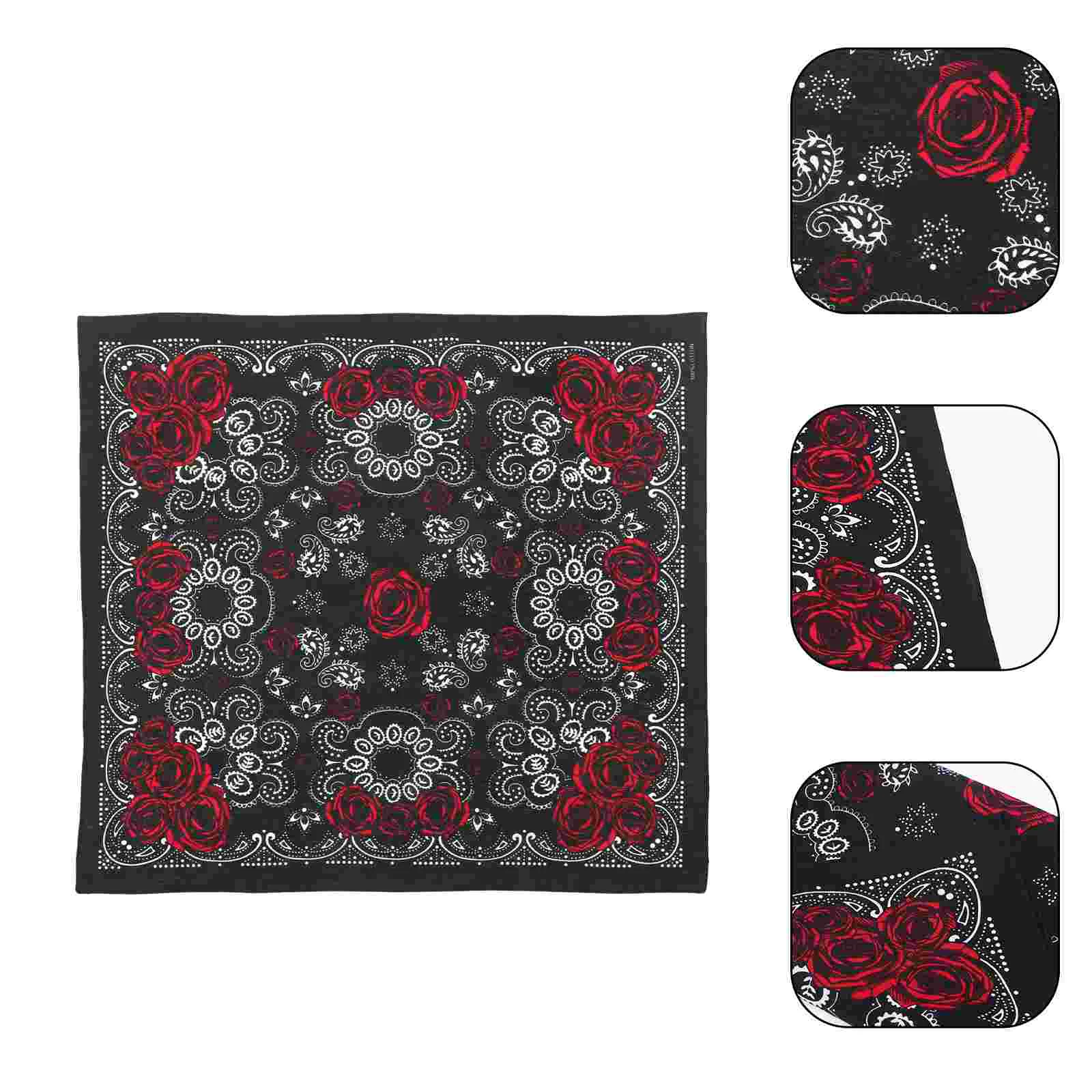 Printed Headscarf Bandana for Men Riding Black Bandanas Double Sided Winter Cotton Handkerchief Headband Pattern