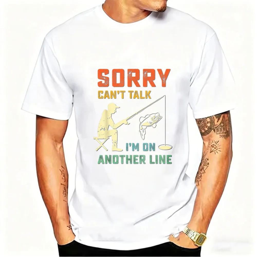Ice Fishing T-Shirt Men I'm Surrounded By Ice Holes Funny Graphic Tee Short Sleeve Crew Neck Fisherman Silhouette Ice Hole Gift