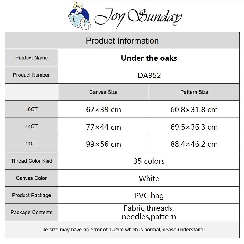 Radość Sunday pod dębami płótno z nadrukiem zwierząt 16-ct haft krzyżykowy kompletny zestaw DIYA haft DMC do malowania rękodzieła
