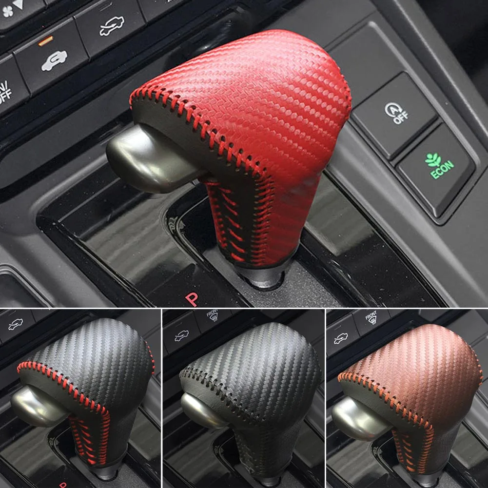 Cubierta de cuero para perilla de palanca de cambios de coche, compatible con Honda CRV CR-V 2017 2018 2019 2020 2021, accesorios para collares de cambio de marchas