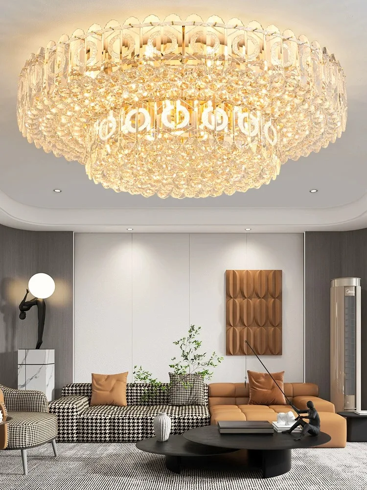 

Modern Gold Crystal Ceiling Chandelier Led Lustres Luxury Lamparas Large Cristal Ceiling Lamps for Living Room Home Decor