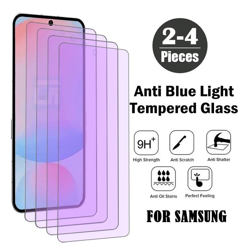 

2-4Piece Anti Blue Light Tempered Glass For Samsung Galaxy A56 A36 A26 A16 A06 A55 A35 A25 A15 A05 A05S 5G C55 Screen Protector