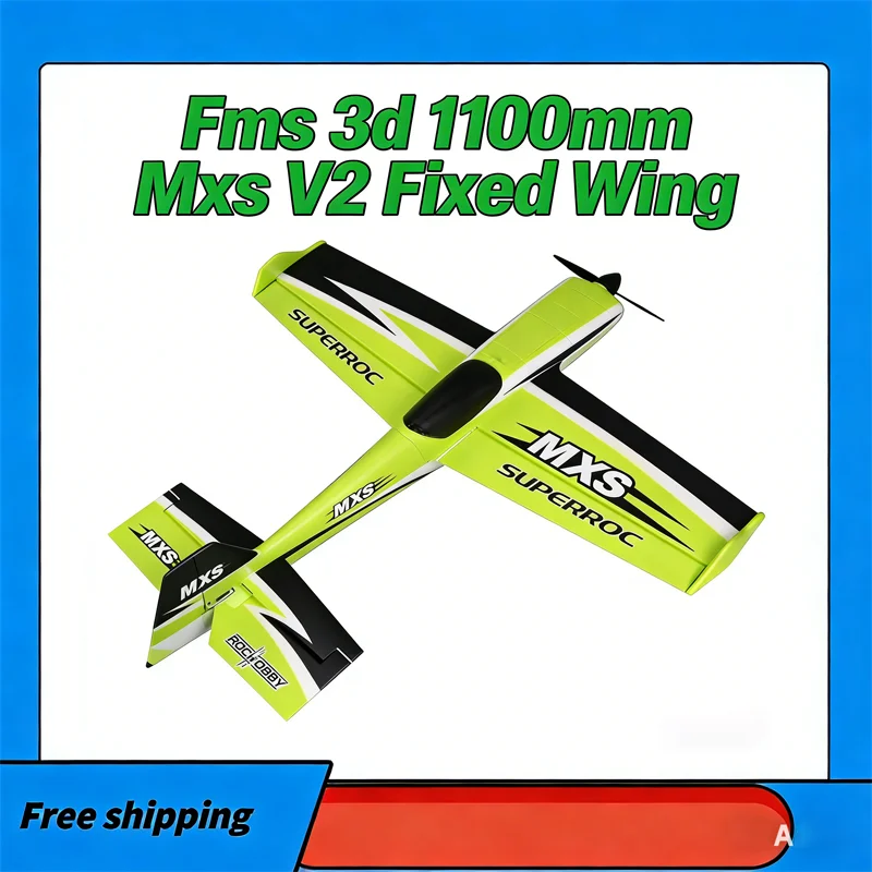 

2026 Fms 3d 1100mm Mxs V2 Fixed Wing 30e Stunt Aircraft Electric Remote Control Model Airplane Model Children'S Toy Gift