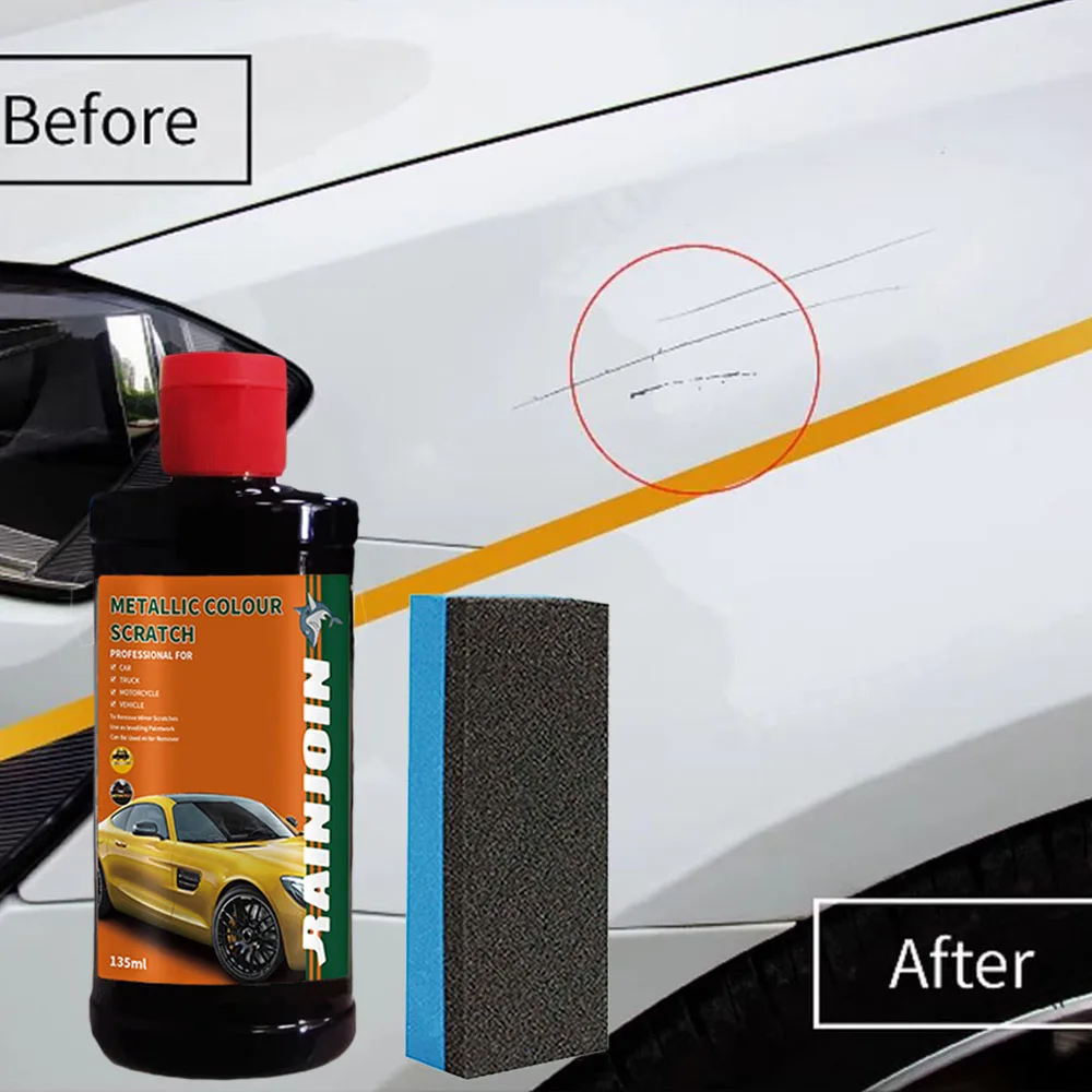 

Car Scratch Remover Polishing Paste With Sponge Car Body Paint Care Remove Scratch Auto Body Grinding Compound Anti Scratch Wax