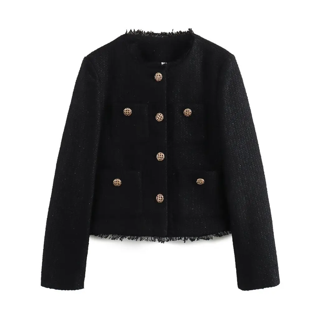 

Women's Bright Silk Short Jacket Small Fragrant Style European And American Outwear Summer Wholesale Export