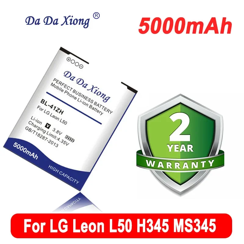 DaDaXiong 5000mAh BL41ZH BL-41ZH For LG Leon L50 C40 H340 H343 H345 MS345 D213N LS665 D290 D295 Phone Battery