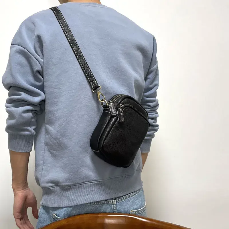 Genuine leather mobile phone retro break bag first layer cowhide oblique span bag
