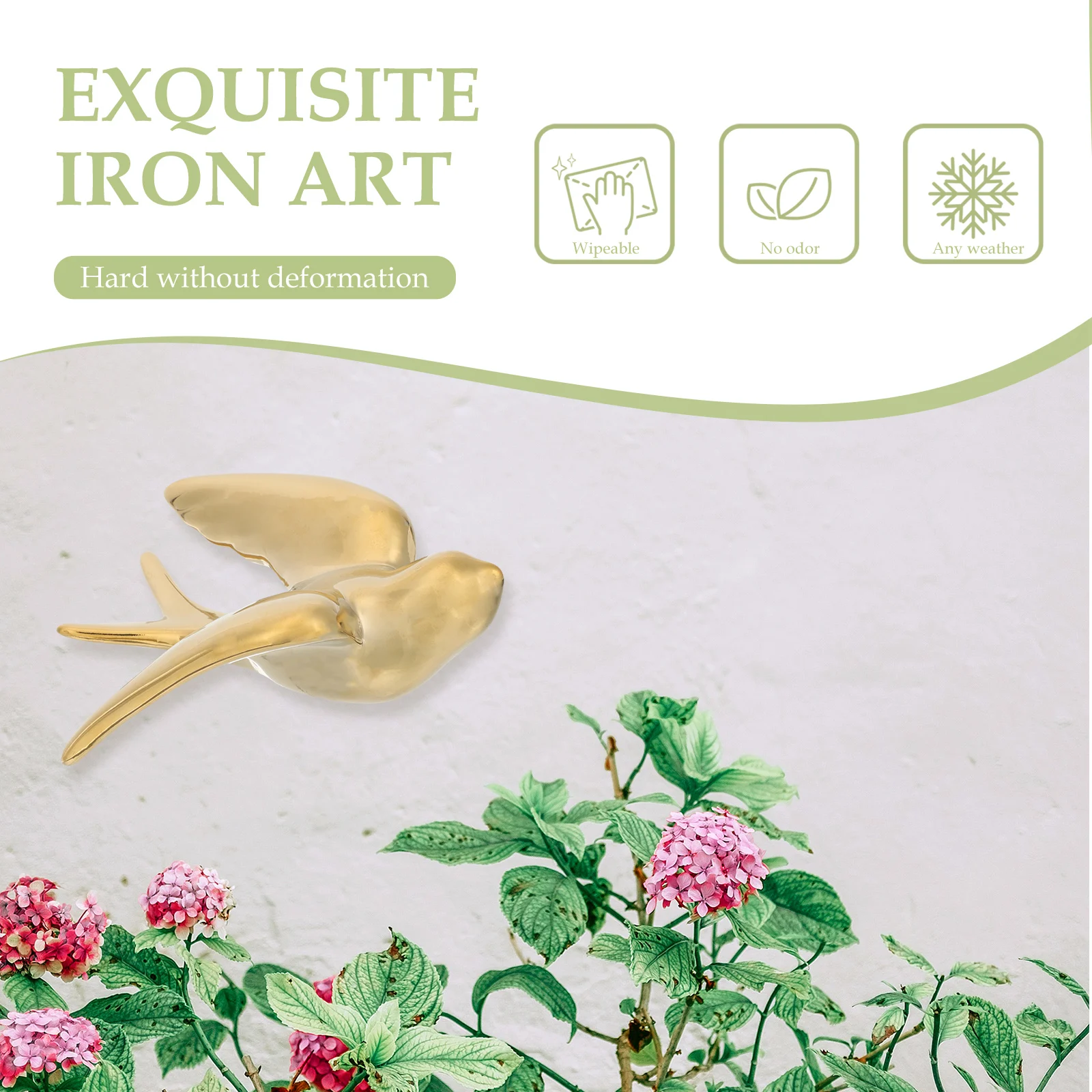 

Sturdy Ceramic Bird Wall Hanging Nordic Style Home Decor Indoor Wall Adornment 3D Bird Statue Miniature Model