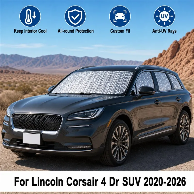 

For Lincoln Corsair 4 Dr SUV 2020-2026 Full Set Car Window Sunshades UV Block Privacy Heat Insulated Foldable Car Curtain