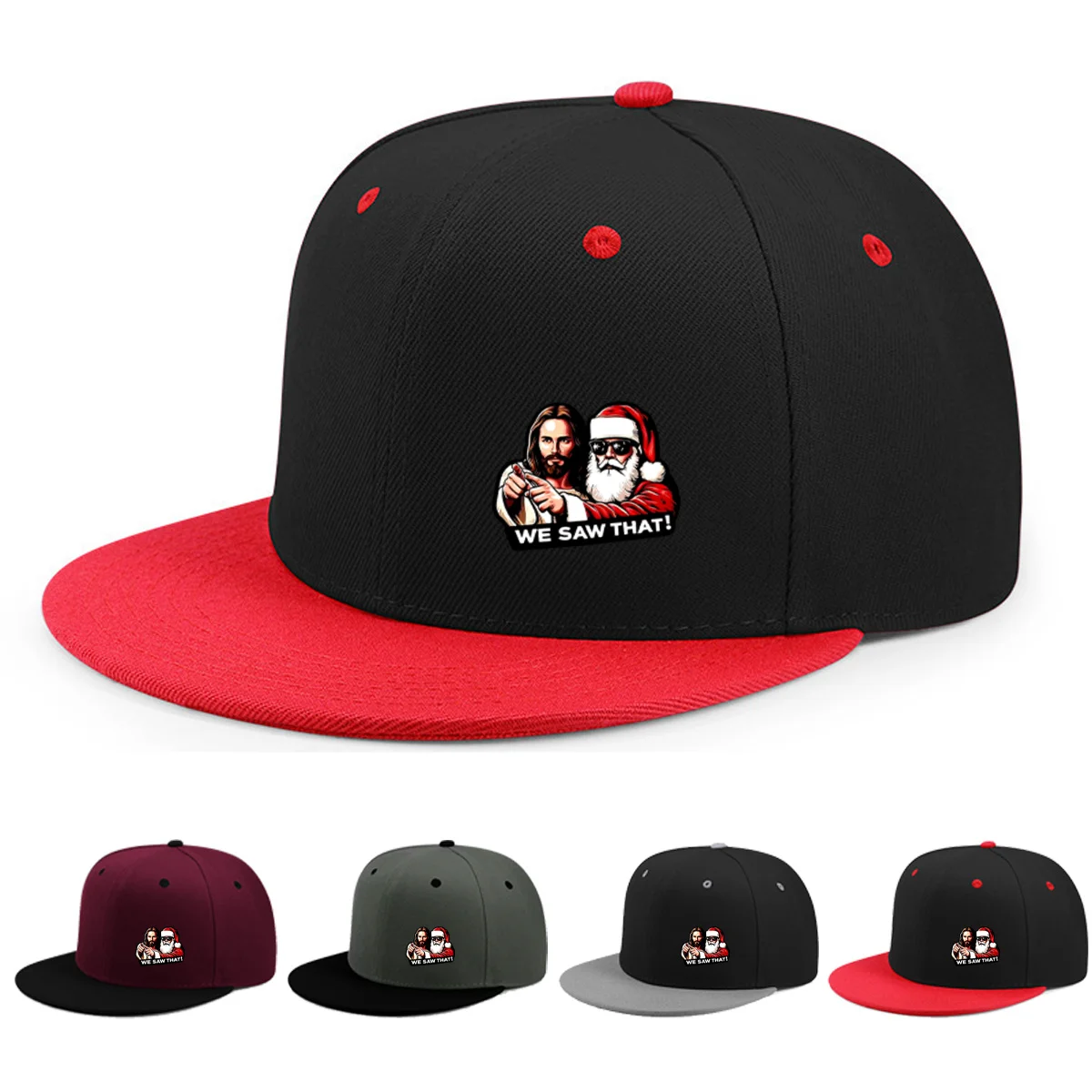 Truck Driver-Mütze mit Weihnachtsmann-Motiv, Baseballkappe mit flachem Oberteil, verstellbare neutrale Hip-Hop-Mütze, modische Design-Kopfbedeckung