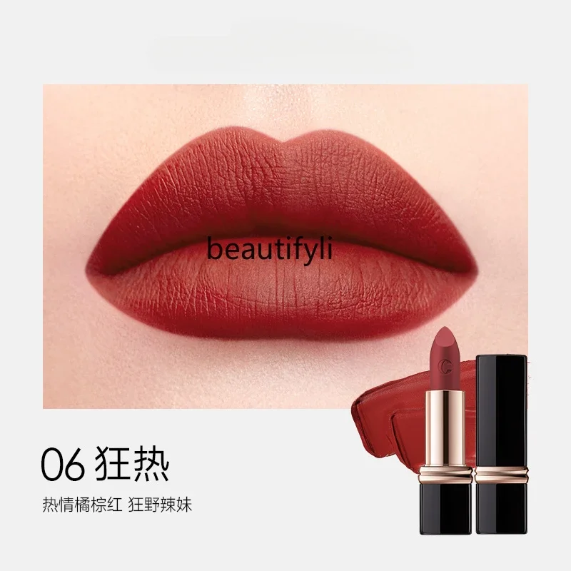 Lipstick Female Velvet Lipstick Velvet Small Black Tube Matte Positive Red White Big Brand