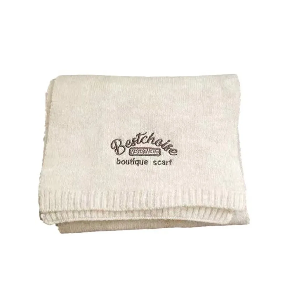 

New Windproof Neck Warmer Coldproof Warm Knitted Scarf Versatile Solid Color Neckerchief Gift