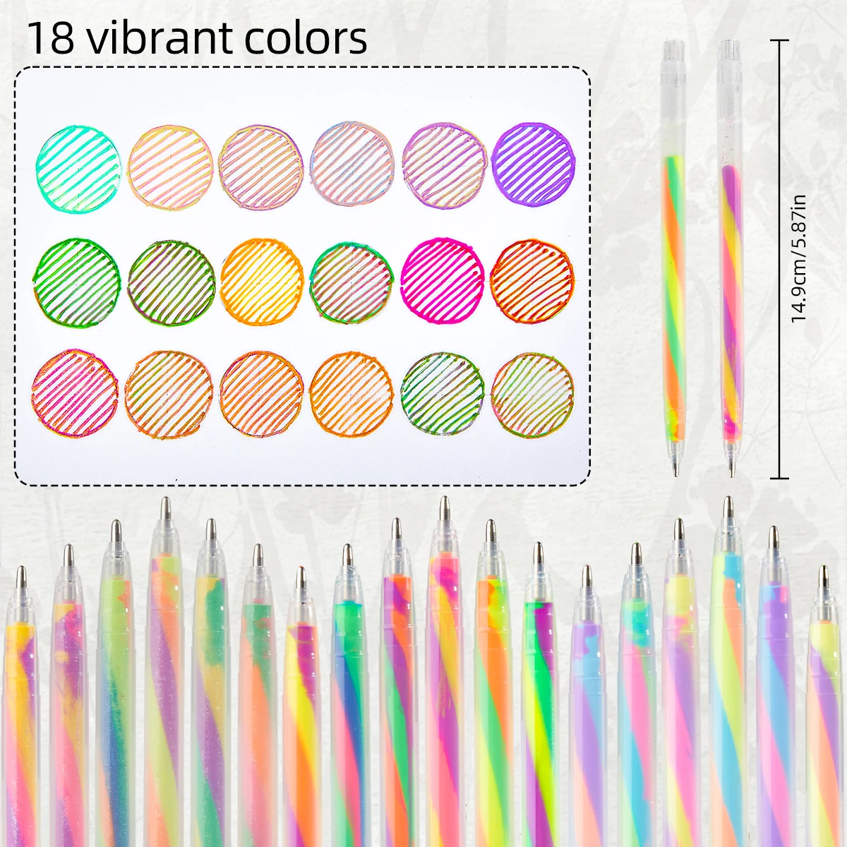 مجموعة أقلام جل نيون مكونة من 18 لونًا، حبر لامع 1.2 مم، كتابة سلسة، أقلام نابضة بالحياة للحرف اليدوية، سجل القصاصات، المجلات، هدية فنية للمدرسة