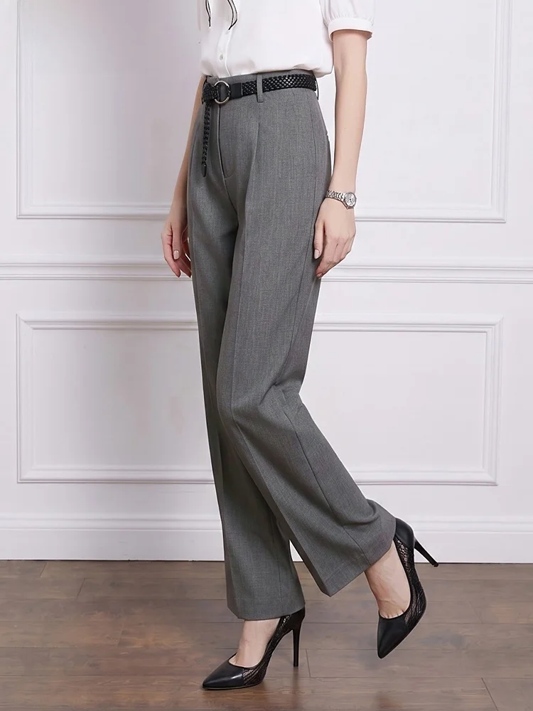 

High Waist Casual Suit Pants Women's Summer Business Formal Simple Fashion Large Size Professional Wide Leg Pants