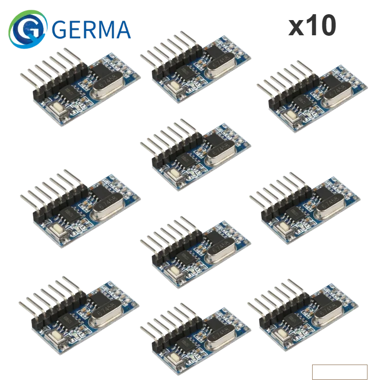 GREMA 10PCS 433mhz RF Receiver Learning Code Decoder Module 433 mhz Wireless 4 CH output For Remote Controls 1527 2262 encoding