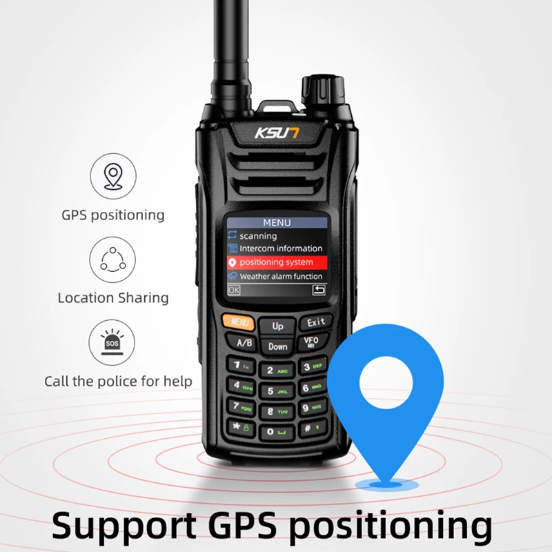 10W Walkie Talkie Power NOAA Weather Forecast FM Transceiver GPS Ham Two Way Radio Wireless Intercom Long Range KSUN UV85D