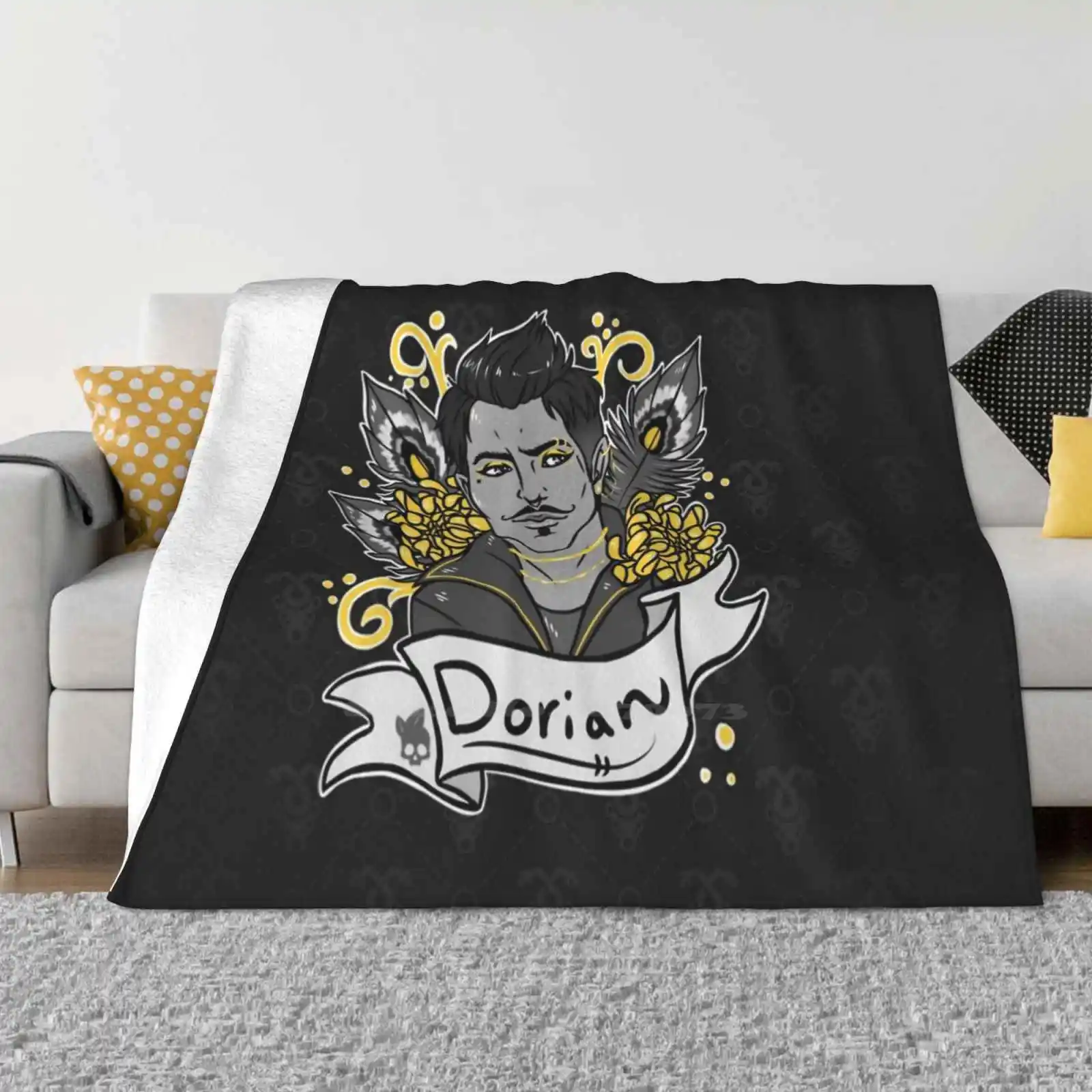 . : Golden Touch : . Hot Sale Printing High Qiality Warm Flannel Blanket Dragon Age Inquisition Dorian Pavus