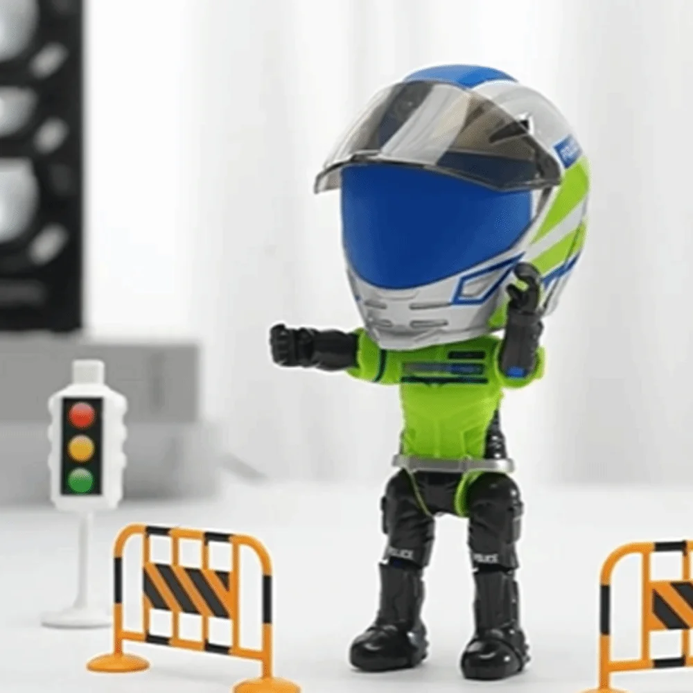 変換ヘルメット模擬オートバイライダー人形アクションフィギュア関節可動合金オートバイヘルメットおもちゃ合金可動手足