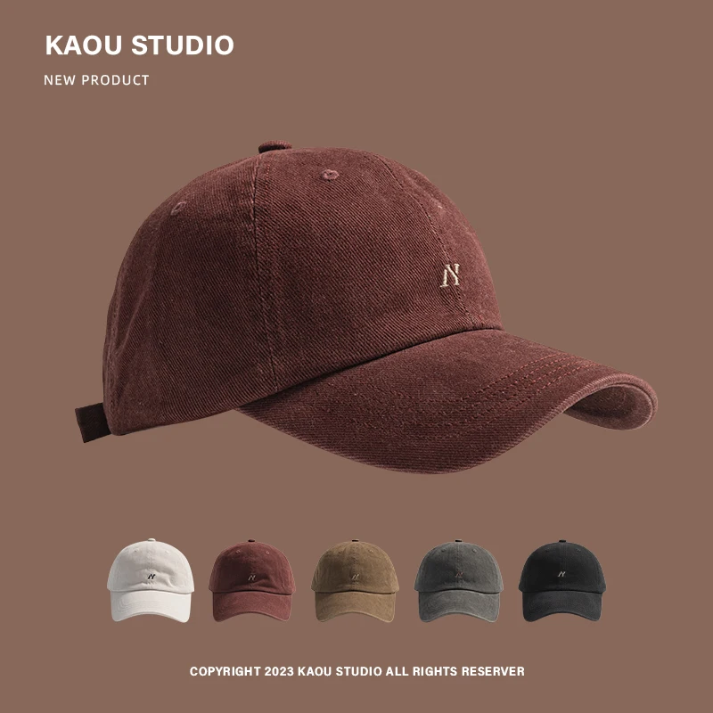

Simple embroidered baseball cap big head circumference casual versatile shopping couple peaked hat shade